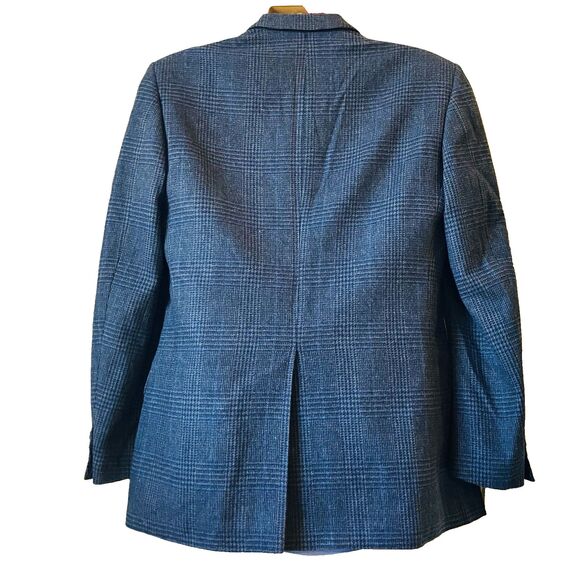 Woodmere Vintage Wool Sport Coat Glen Plaid Blue Gray 42 L Preppy Academia - Picture 12 of 16